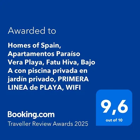 Homes Of Spain, Paraiso Playa, Fatu Hiva, Bajo A Con Piscina Privada En Jardin Privado, Primera Linea De Playa, Wifi Апартаменты *